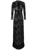 Rabanne Lace Maxi Dress — Black — Size XS — Front View