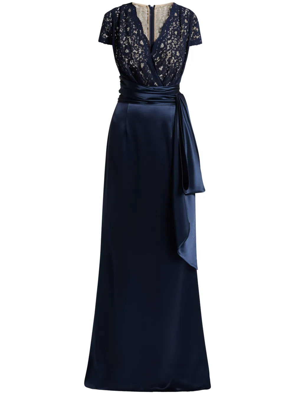 Talbot Runhof V Neck Gown — Blue — Size XS — Front View