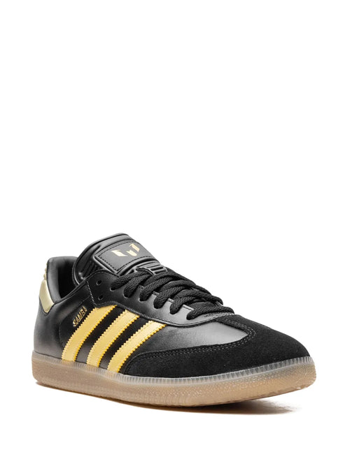 adidas X Lionel Messi Samba Black/Gold Sneakers — Black/Gold-Tone — Size US M 6 - US W 7.5 — Side View