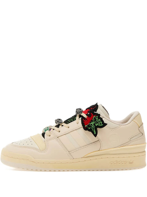 adidas X Footshop Quell Beats Rose-Embellished Sneakers — Beige — Size US M 4 - US W 5.5 — Front View