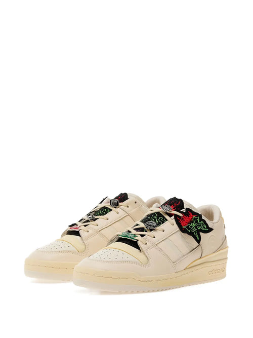 adidas X Footshop Quell Beats Rose-Embellished Sneakers — Beige — Size US M 4 - US W 5.5 — Side View
