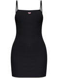 Diesel D Hopy D Logo Applique Mini Dress — Black/ Red — Size S — Front View