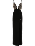 Nissa Fringe Detail Maxi Dress — Black — Size XS — Front View