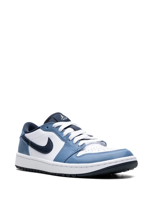 Air Jordan 1 Low Golf Aegean Storm Sneakers — Blue/White — Size US M 9.5 - US W 11 — Side View