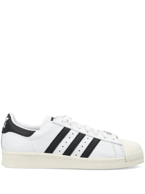 adidas Superstar 82 Low-Top Sneakers — Black/White — Size US M 4 - US W 5.5 — Front View