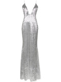 The New Arrivals Ilkyaz Ozel Claudie Maxi Dress — Red/ Silver — Size S — Front View