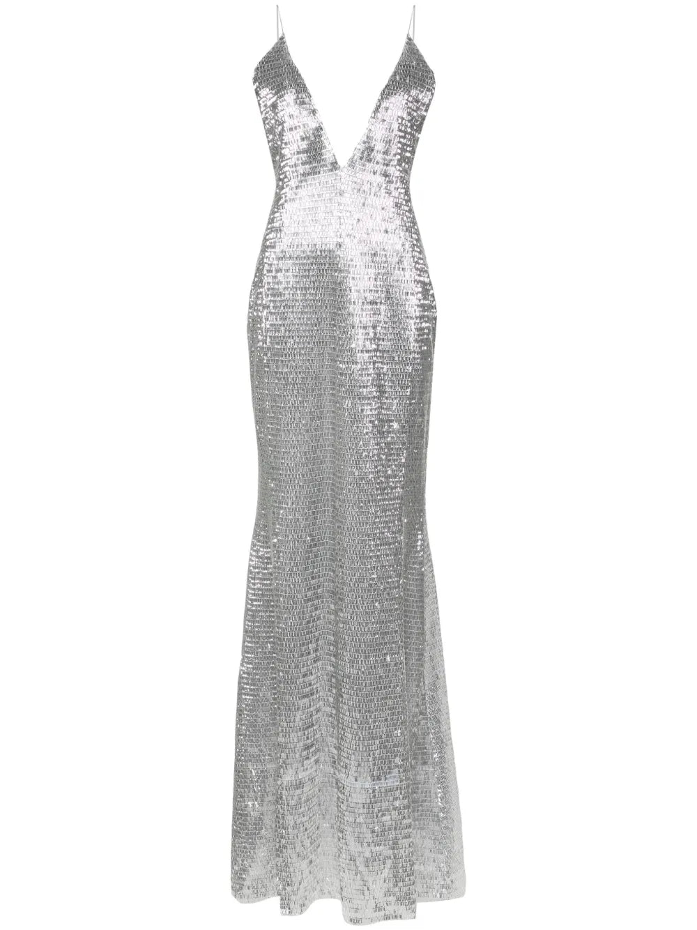 The New Arrivals Ilkyaz Ozel Claudie Maxi Dress — Red/ Silver — Size S — Front View