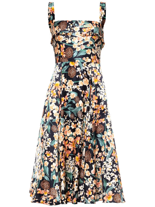 Agua By Agua Bendita Bocaccio Dress — Black/ Red — Size XS — Front View