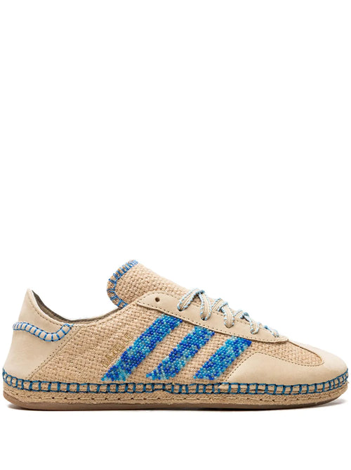 adidas X Clot Gazelle Linen Khaki/Light Blue Sneakers — Khaki/Light Blue — Size US M 10 - US W 11.5 — Front View