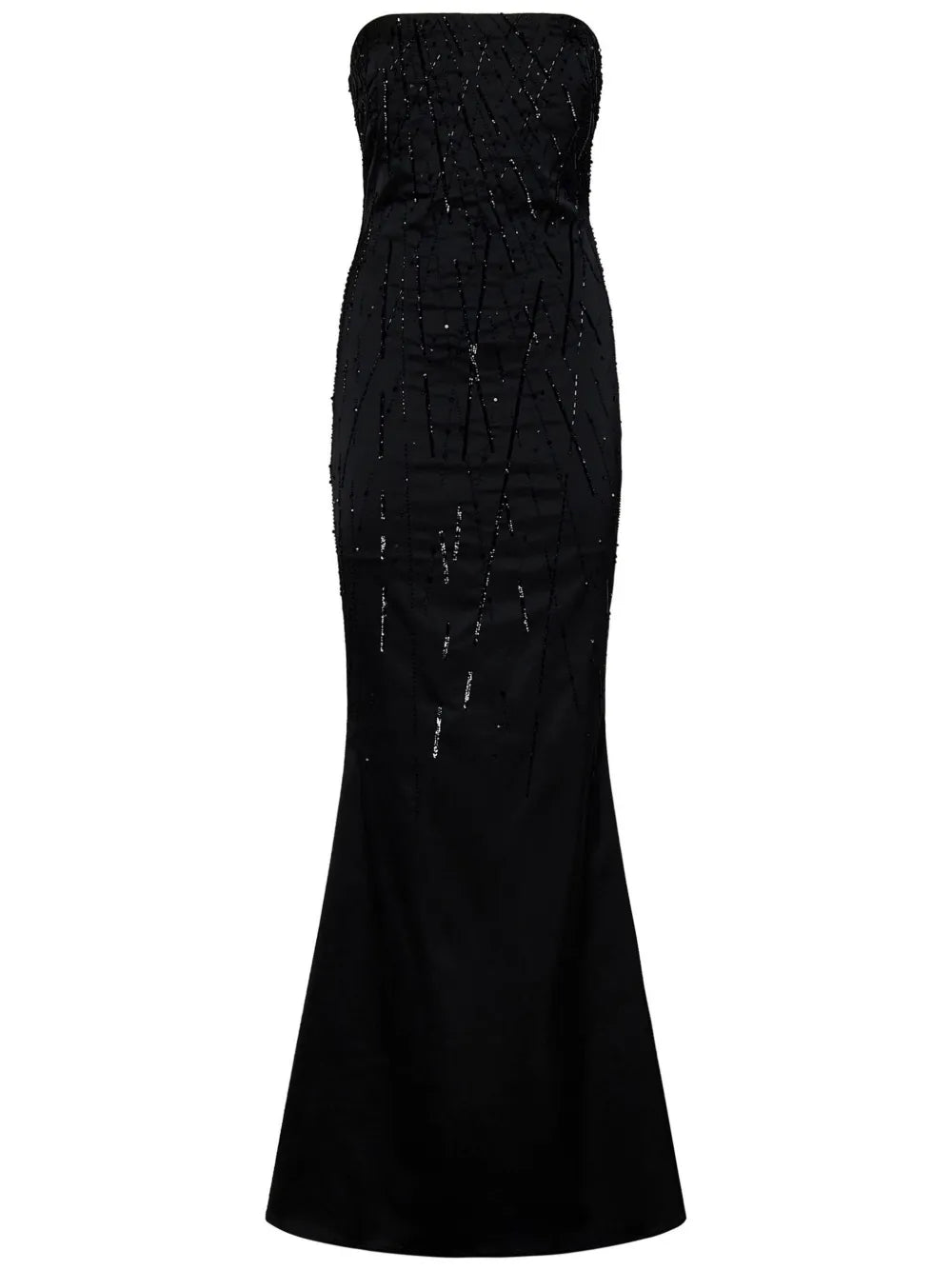 Room76 Crystal Embellished Satin Gown — Black/ Red — Size XS — Front View