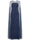 Jenny Packham Mabel Gown — Blue/ Navy/ Red — Size XS — Front View