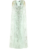 Jenny Packham Gold Rush Sequin Embellished Gown — Green/ Gold — Size XS — Front View
