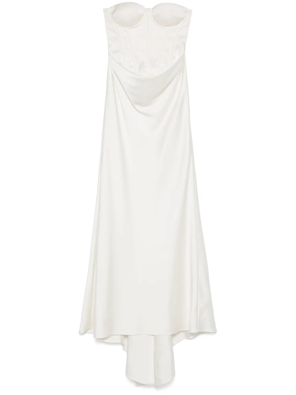 Rotate Birger Christensen Satin Pearl Maxi Dress — White — Size XS — Front View