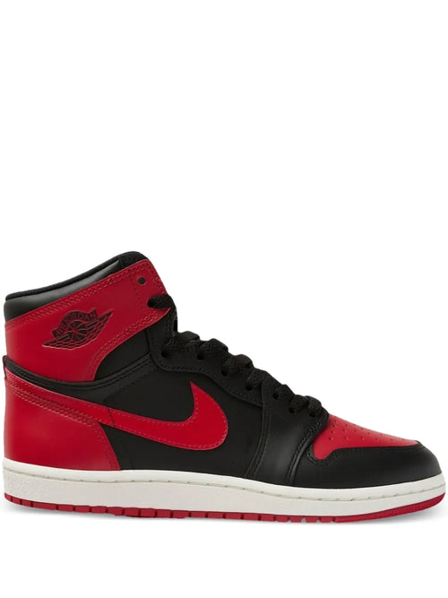 Air Jordan 1 High 85 Bred Sneakers — Black/Red — Size US M 6.5 - US W 8 — Front View