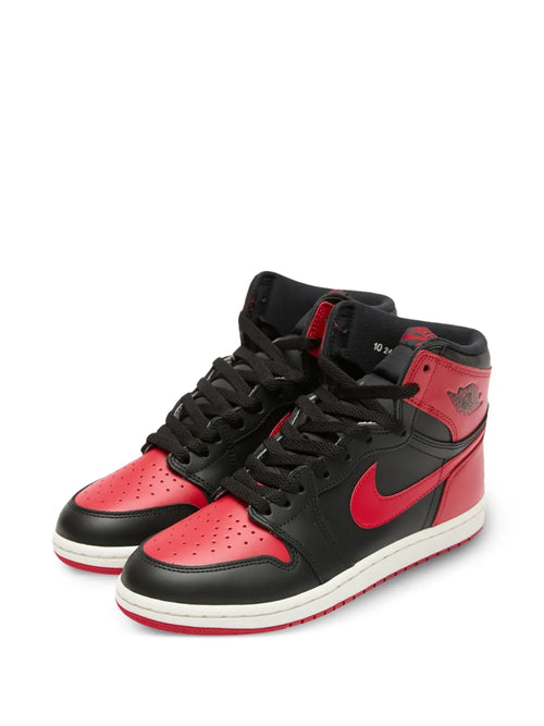Air Jordan 1 High 85 Bred Sneakers — Black/Red — Size US M 6.5 - US W 8 — Side View