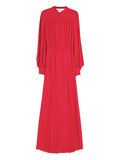 Valentino Garavani Silk Georgette Gown — Tan/ Red — Size XS — Front View