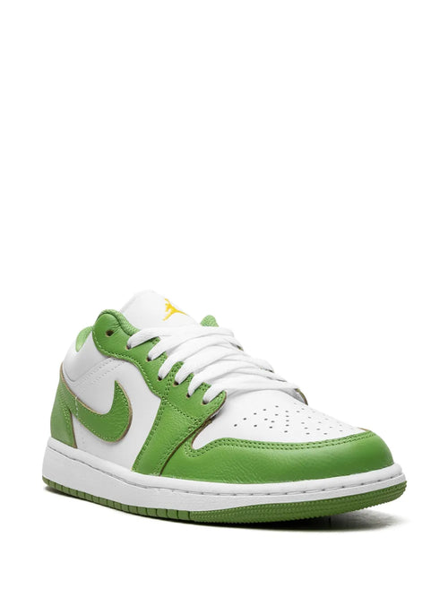 Air Jordan 1 Low Se Chlorophyll Sneakers — White/Green — Size US M 9.5 - US W 11 — Side View