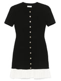 Sandro Pleated Mini Dress — Black — Size XS — Front View
