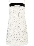 Nina Ricci Square Neck Mini Dress — Black/ White — Size XS — Front View