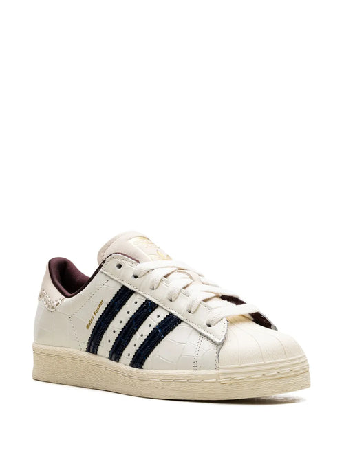 adidas X Wales Bonner Superstar White Croc Sneakers — White/Navy Blue — Size US M 8 - US W 9.5 — Side View