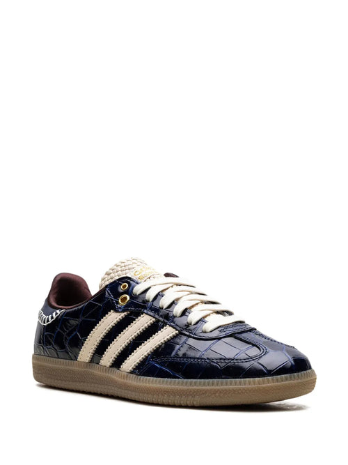 adidas X Wales Bonner Samba Og Navy Croc Sneakers — Navy Blue/White — Size US M 9 - US W 10.5 — Side View