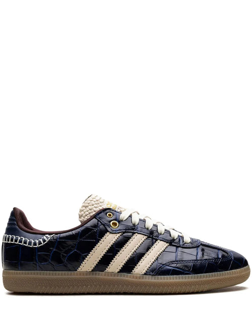 adidas X Wales Bonner Samba Og Navy Croc Sneakers — Navy Blue/White — Size US M 9 - US W 10.5 — Front View