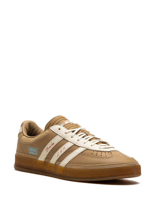 adidas X Bad Bunny X Lionel Messi Gazelle Indoor Cardboard Sneakers — Cardboard/Cream White/Wild Brown — Size US M 8 - US W 9.5 — Side View
