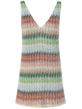 Missoni Striped Mini Dress — Green — Size XS — Front View