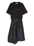31 Phillip Lim Sweatshirt Paneled Dress — Black/ Red — Size XS — Front View