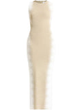 Herve Leger The Ruby Midi Dress — Beige — Size XS — Front View