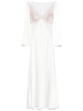 Self Portrait Lace Satin Gown — White — Size S — Front View