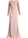 Tadashi Shoji Caliste Embroidered Gown — Red/ Pink — Size M — Front View