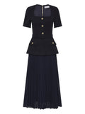 Rebecca Vallance Jonie Midi Skirt — Blue/ Navy — Size XS — Front View