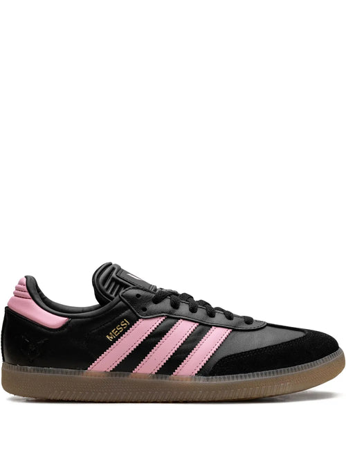 adidas X Lionel Messi Samba Core Black/Gold Metallic/Gum Sneakers — Black — Size US M 6 - US W 7.5 — Front View