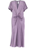 Victoria Beckham Satin Maxi Dress — Red/ Purple — Size XS — Front View