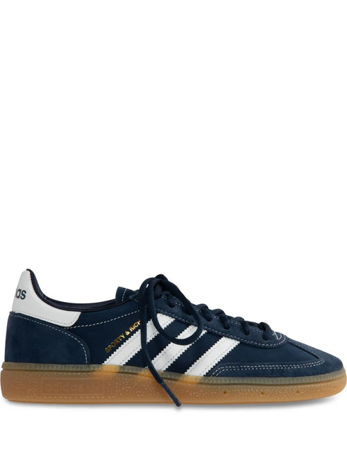 adidas X Sporty & Rich Handball Spezial Suede Sneakers — Navy Blue — Size US M 9 - US W 10.5 — Front View