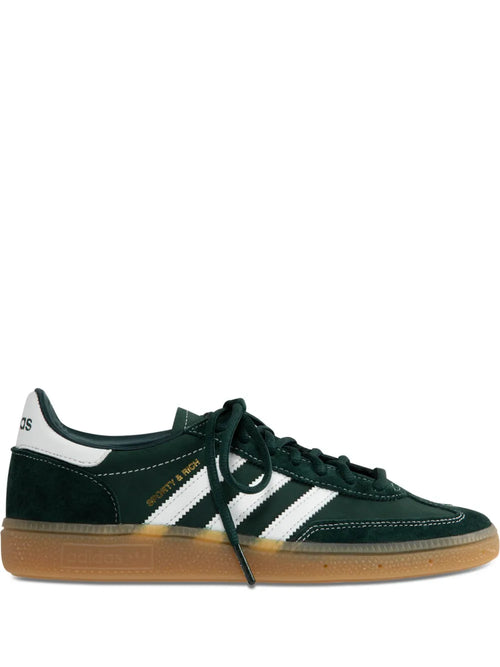 adidas X Sporty & Rich Handball Spezial Suede Sneakers — Dark Green — Size US M 9 - US W 10.5 — Front View
