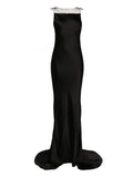Maison Margiela Hammered Satin Gown — Black/ Red — Size XS — Front View