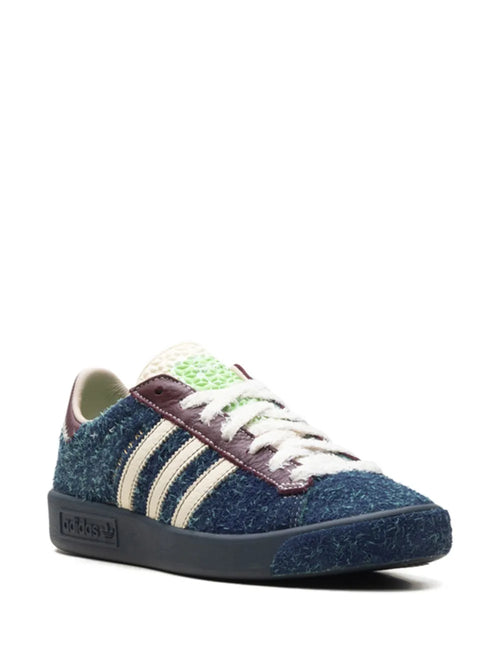 adidas X Brain Dead Forest Hills Three-Stripe Sneakers — Dark Blue — Size US M 8 - US W 9.5 — Side View