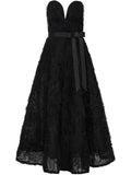 Rebecca Vallance Willow Midi Dress — Black — Size XS — Front View