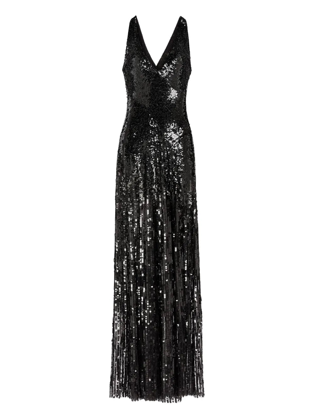 Jenny Packham Night Fever Maxi Dress — Black — Size XS — Front View
