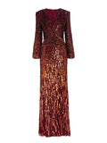 Jenny Packham Cosmos Maxi Dress — Red — Size XS — Front View