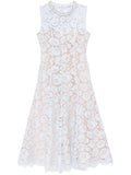 Self Portrait Fine Lace Midi Dress — Blue — Size S — Front View