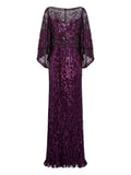 Jenny Packham Ines Sequin Embellished Maxi Dress — Purple — Size XS — Front View