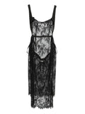Alchemy Lace Midi Dress — Black — Size XS — Front View