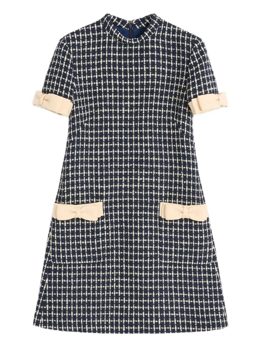 Valentino Garavani Mini Boucle Dress — Blue/ Navy — Size XS — Front View