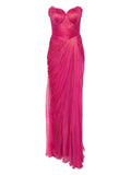 Iris Serban Ines Maxi Dress — Red/ Pink — Size XS — Front View