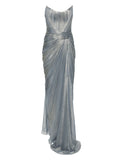 Iris Serban Charlotte Maxi Dress — Blue/ Red — Size XS — Front View