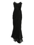 Iris Serban Marni Maxi Dress — Black/ Red — Size XS — Front View