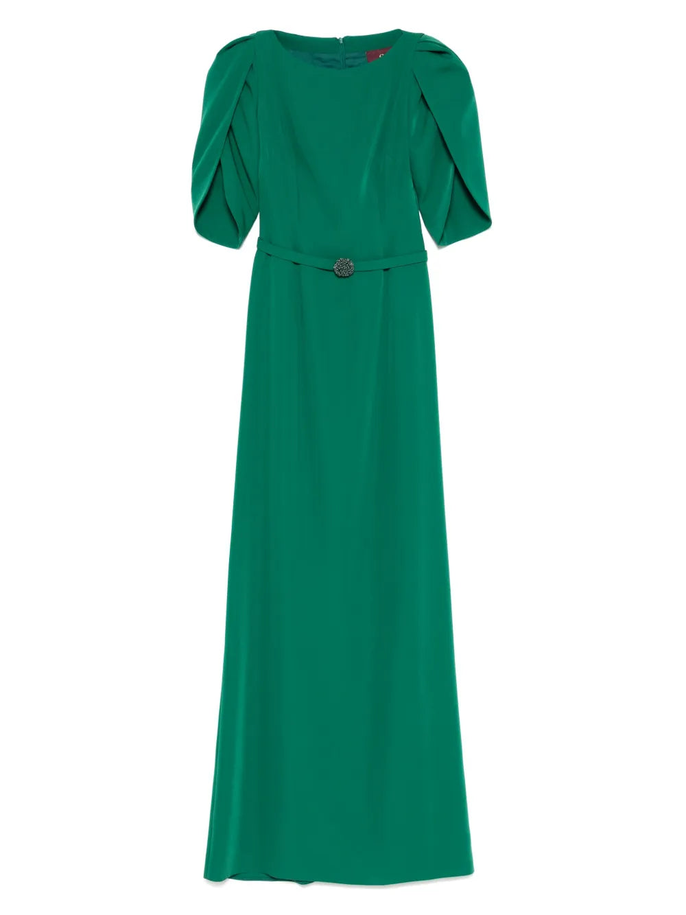 Cristallini Blanca Maxi Dress — Green — Size XS — Front View